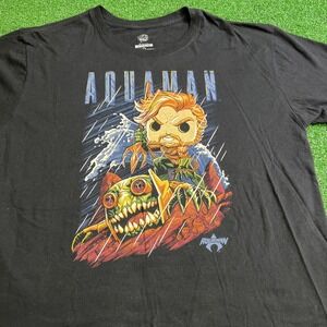 Funko‎ Pop Tees Aquaman Cartoon T-Shirt Adult XL Black Superhero DC Comics